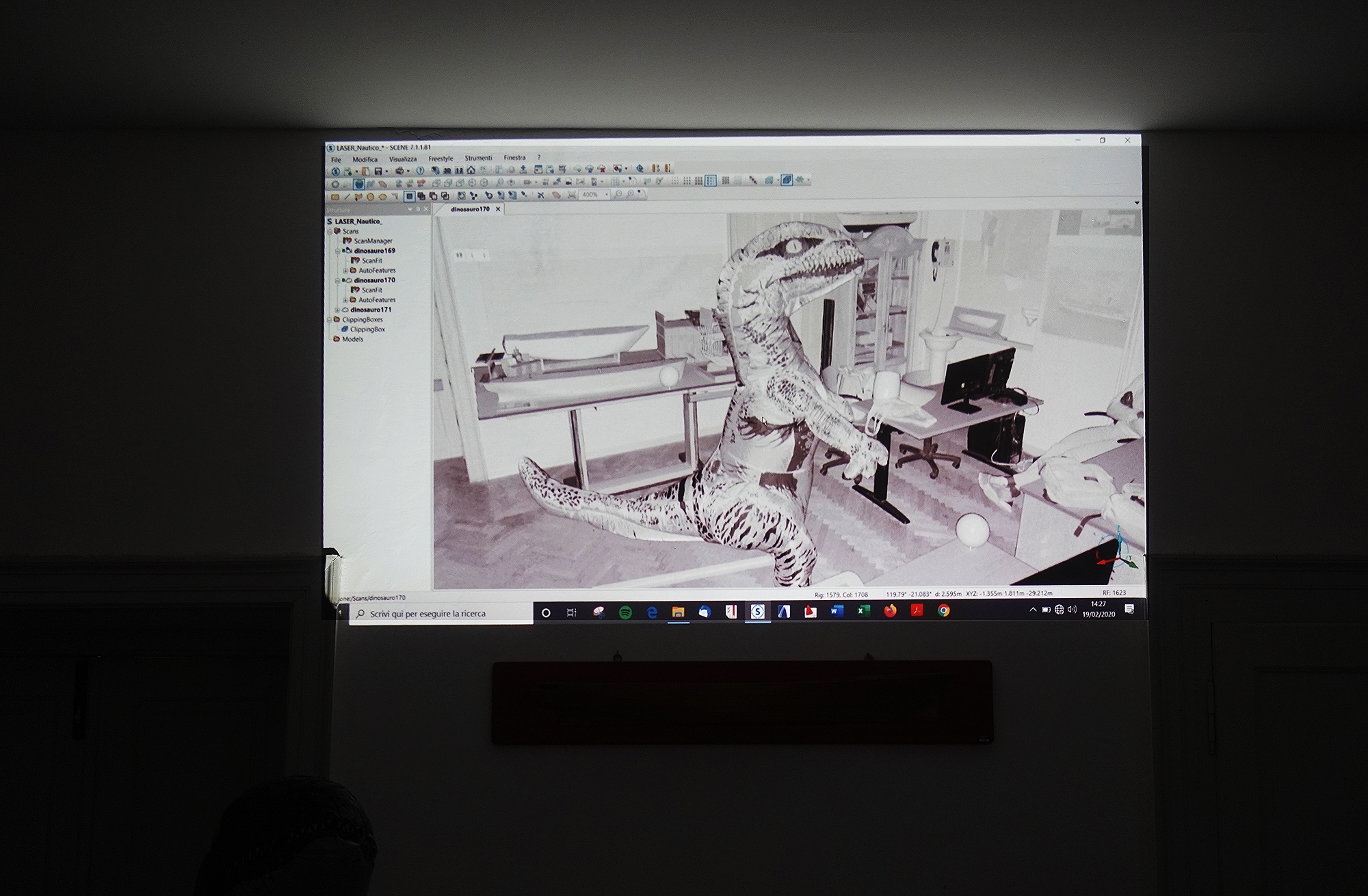 MOL2 Italy - 3D scan of the inflatable object and classroom (Istituto Nautico, Trieste, 19th February 2020)